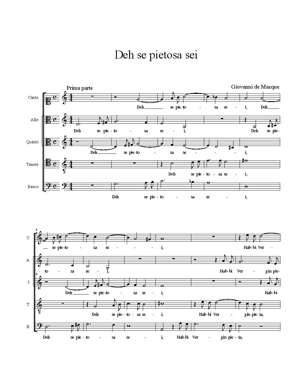 Deh se pietosa sei