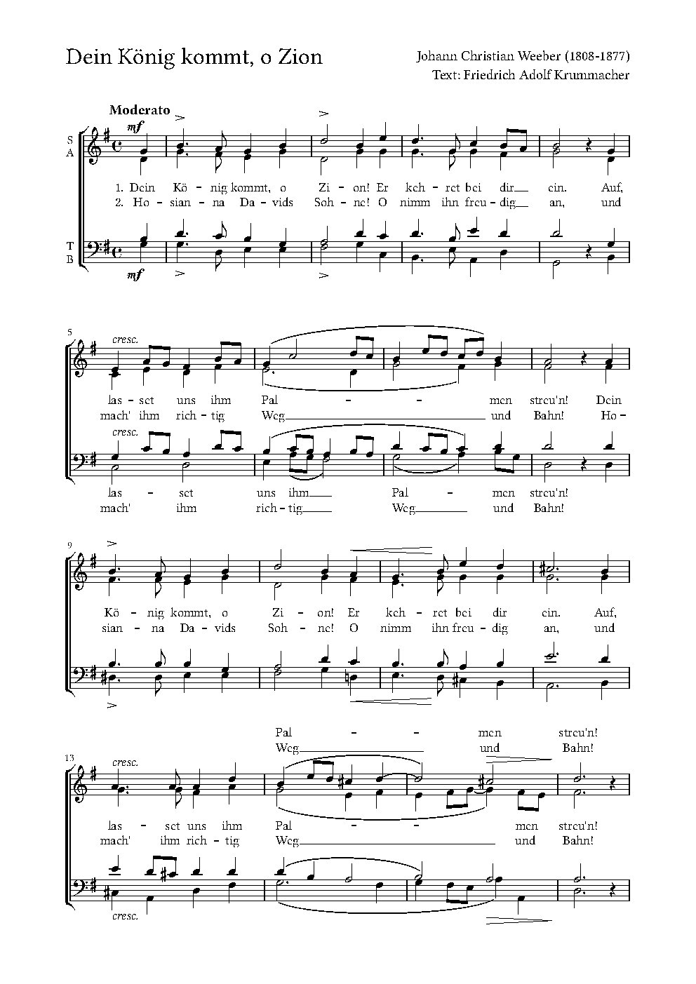 Dein König kommt, o Zion - Choir Script PDF Thumbnail