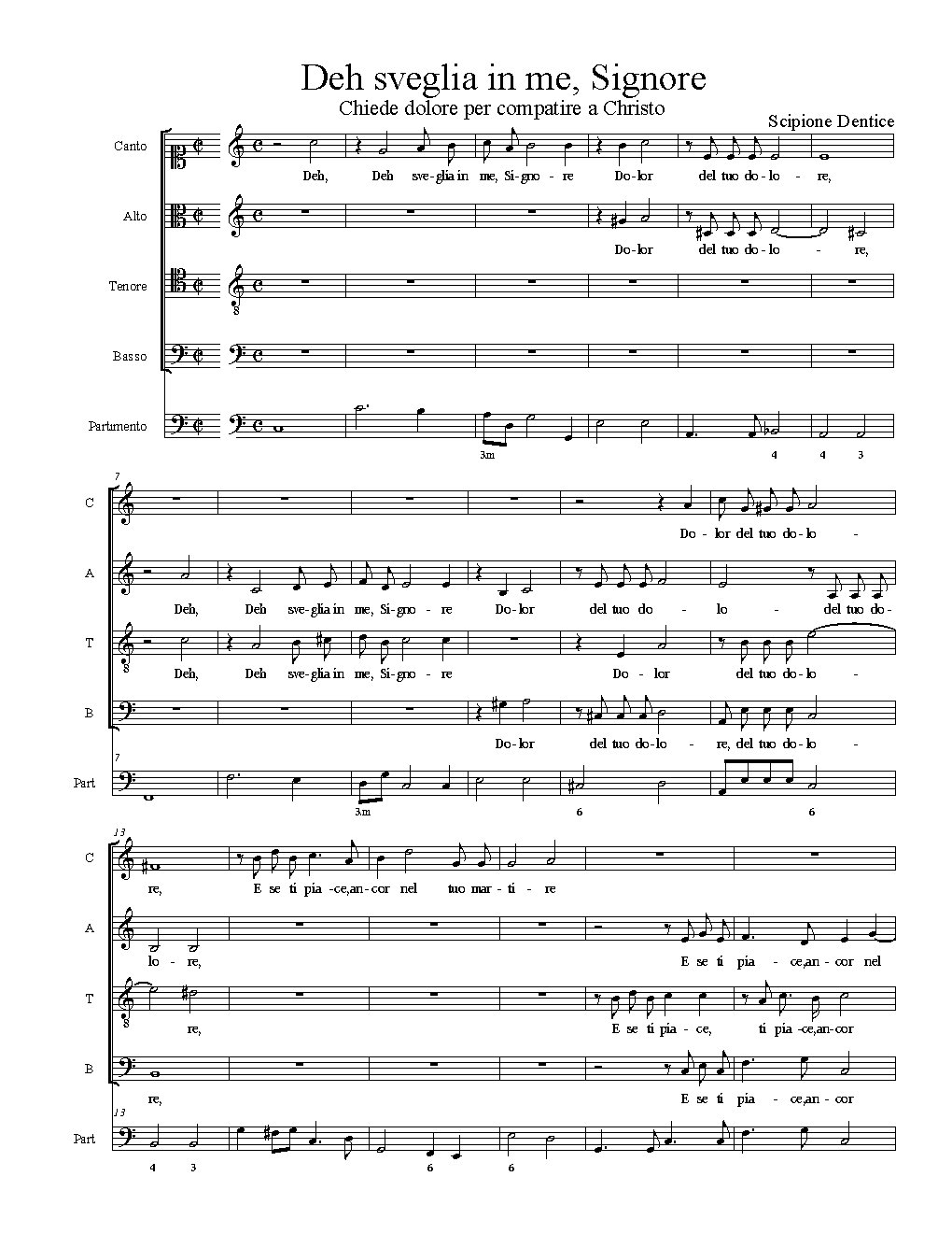 Deh sveglia in me, Signore - Choir Script PDF Thumbnail