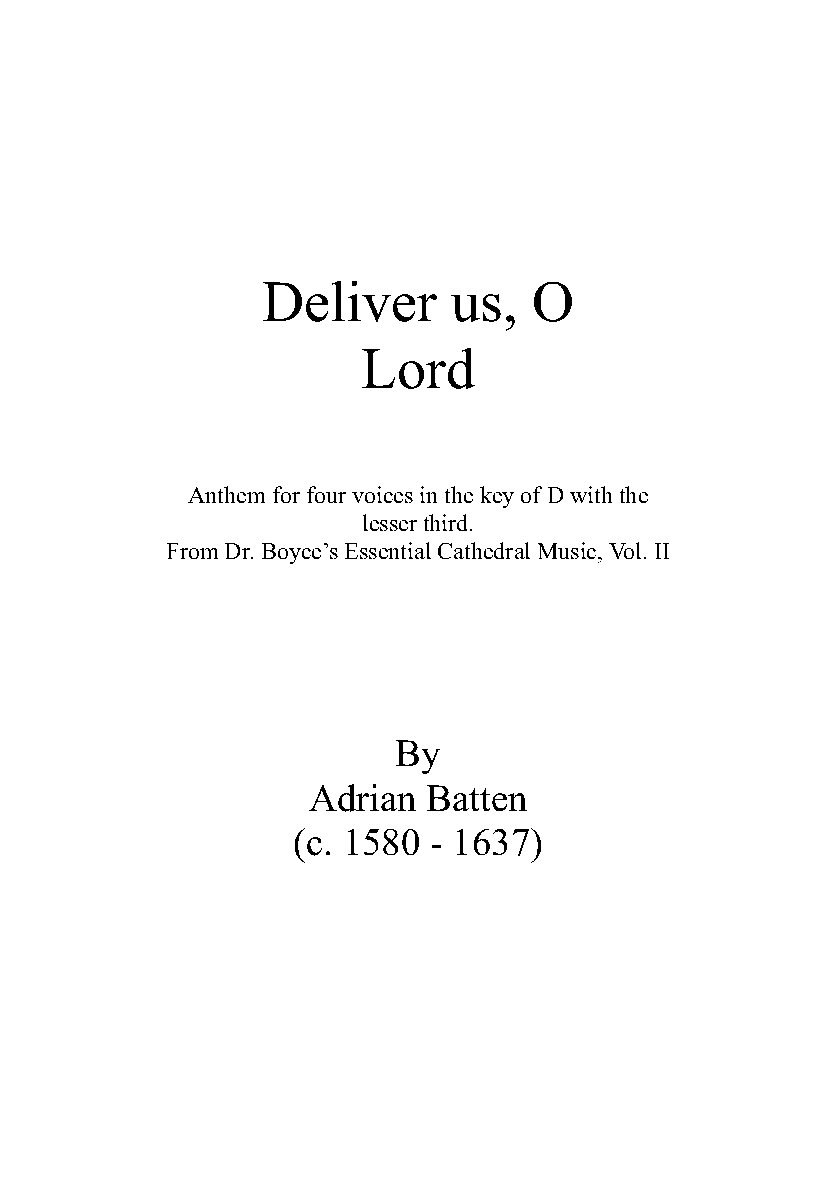 Deliver us, O Lord our God - Choir Script PDF Thumbnail