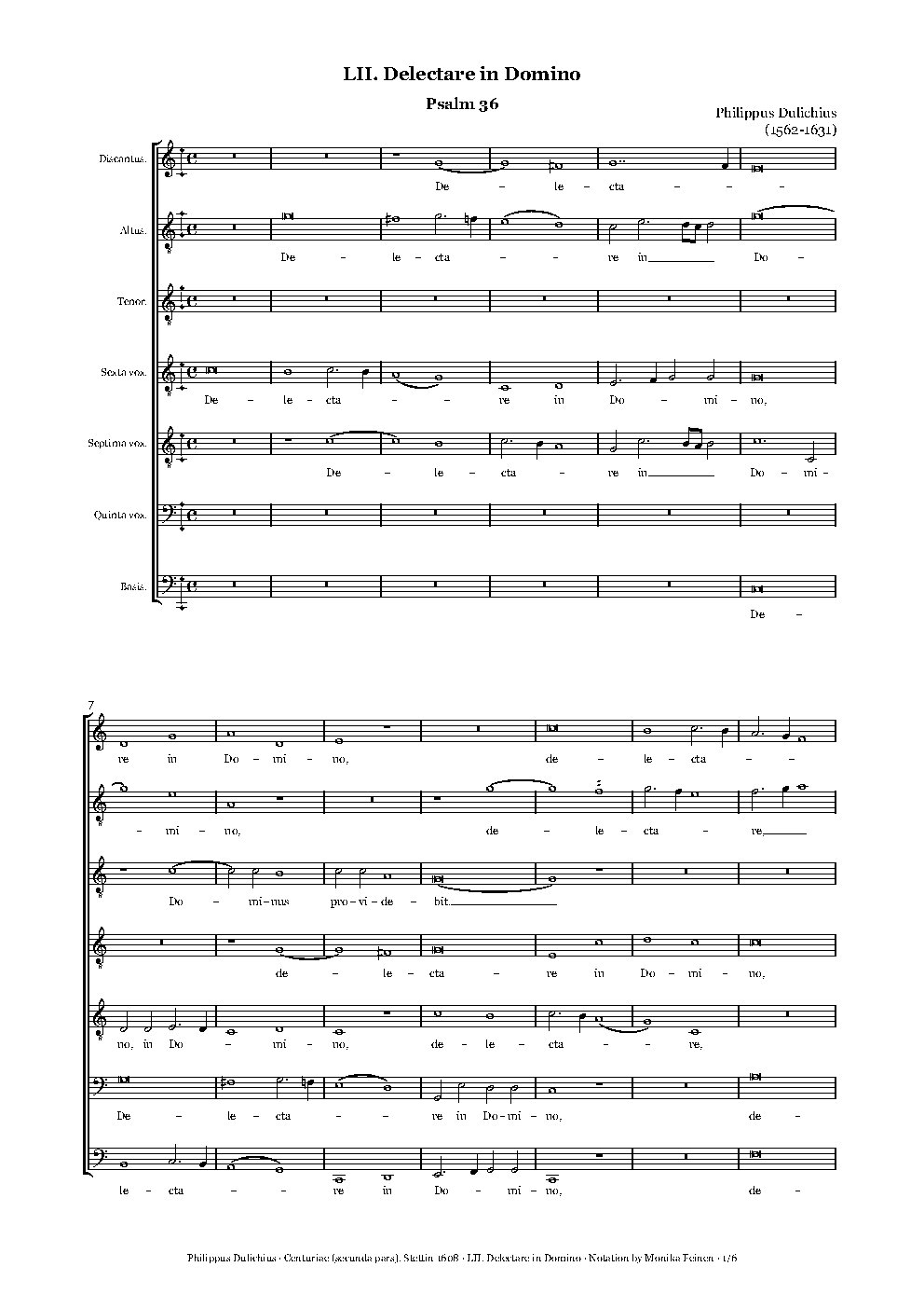 Delectare in Domino (1608) - Choir Script PDF Thumbnail