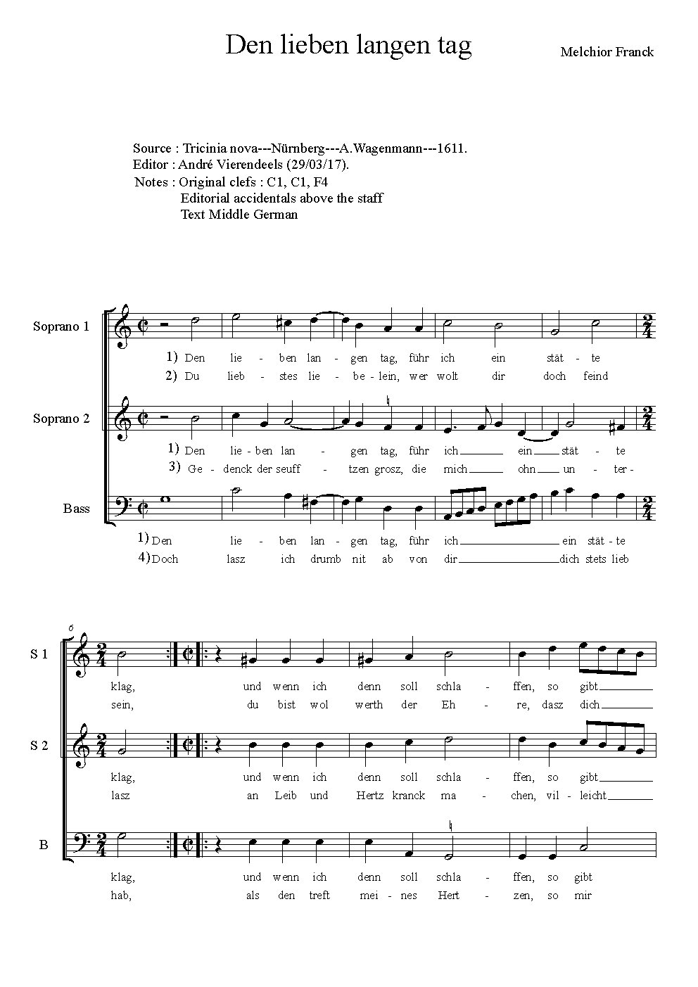 Den lieben langen tag - Choir Script PDF Thumbnail