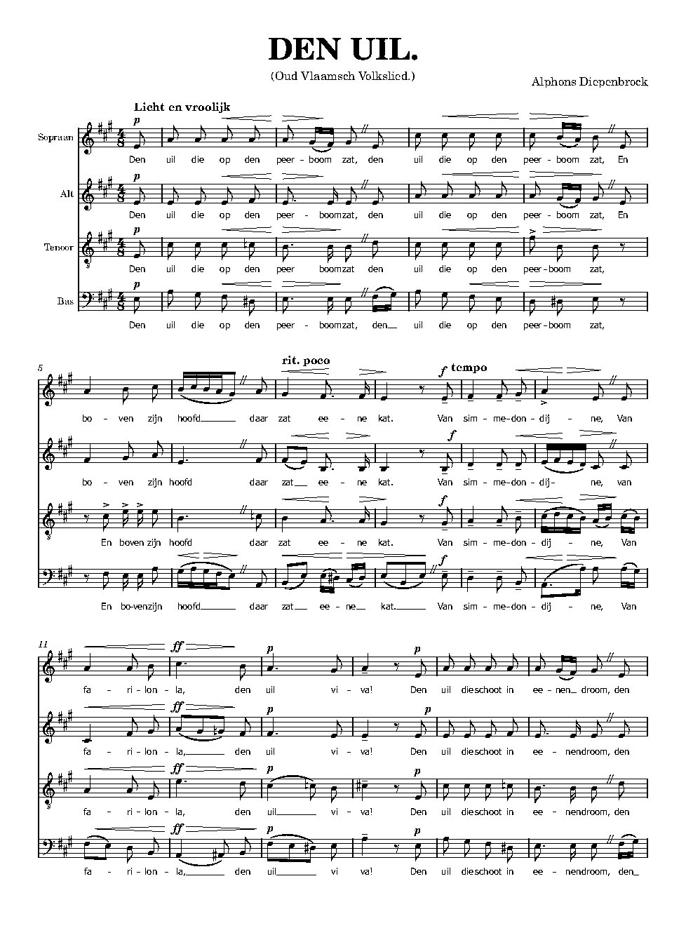 Den Uil - Choir Script PDF Thumbnail