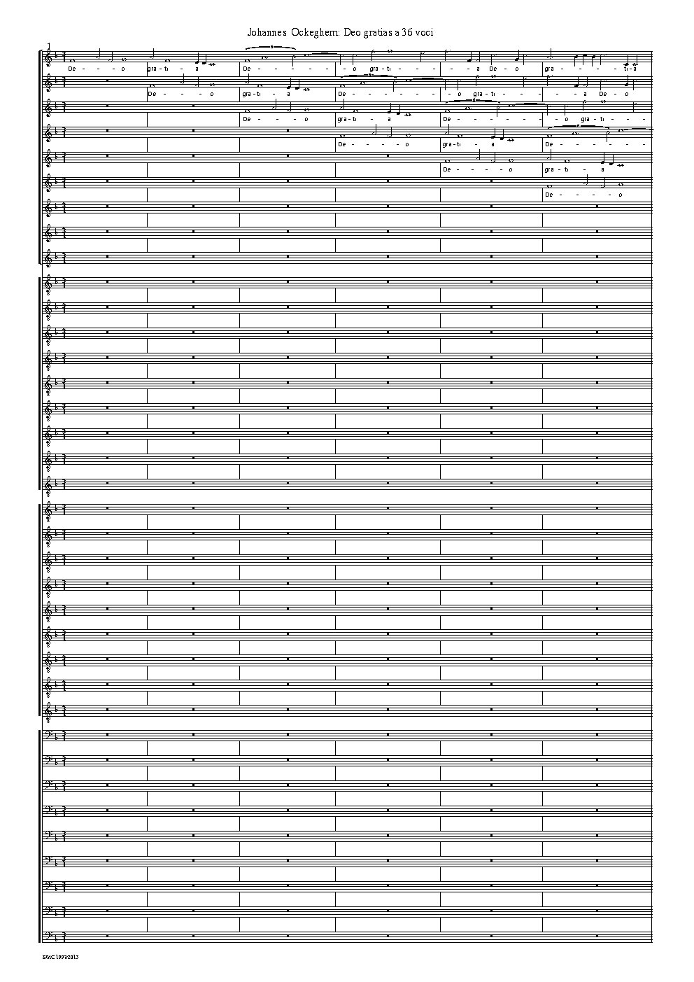 Deo gratias (36 part canon) - Choir Script PDF Thumbnail
