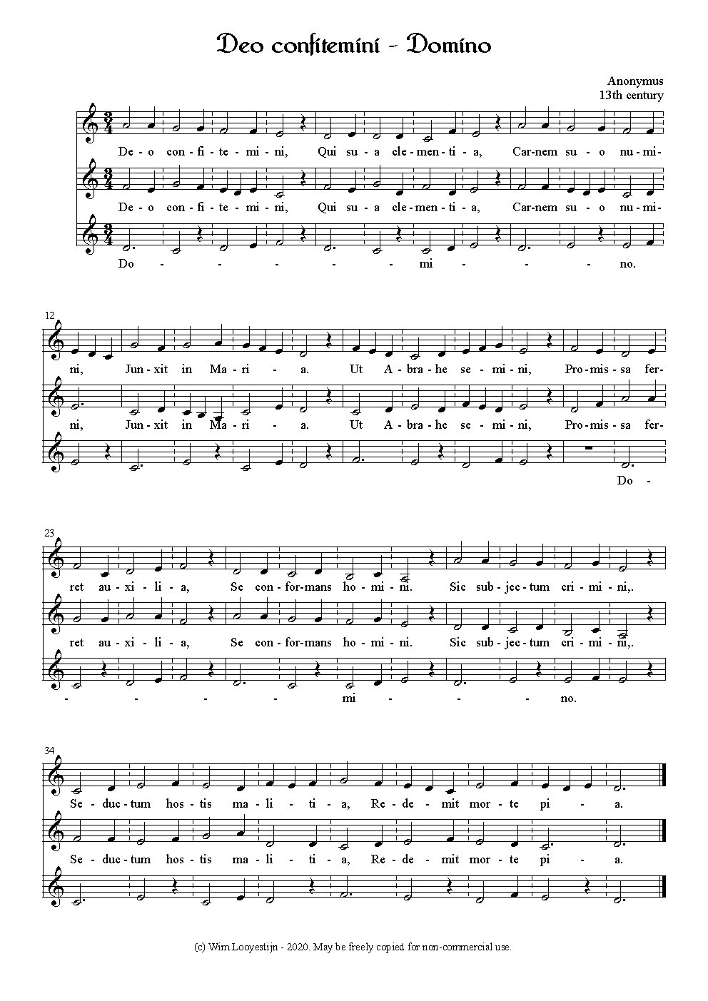 Deo confitemini - Choir Script PDF Thumbnail