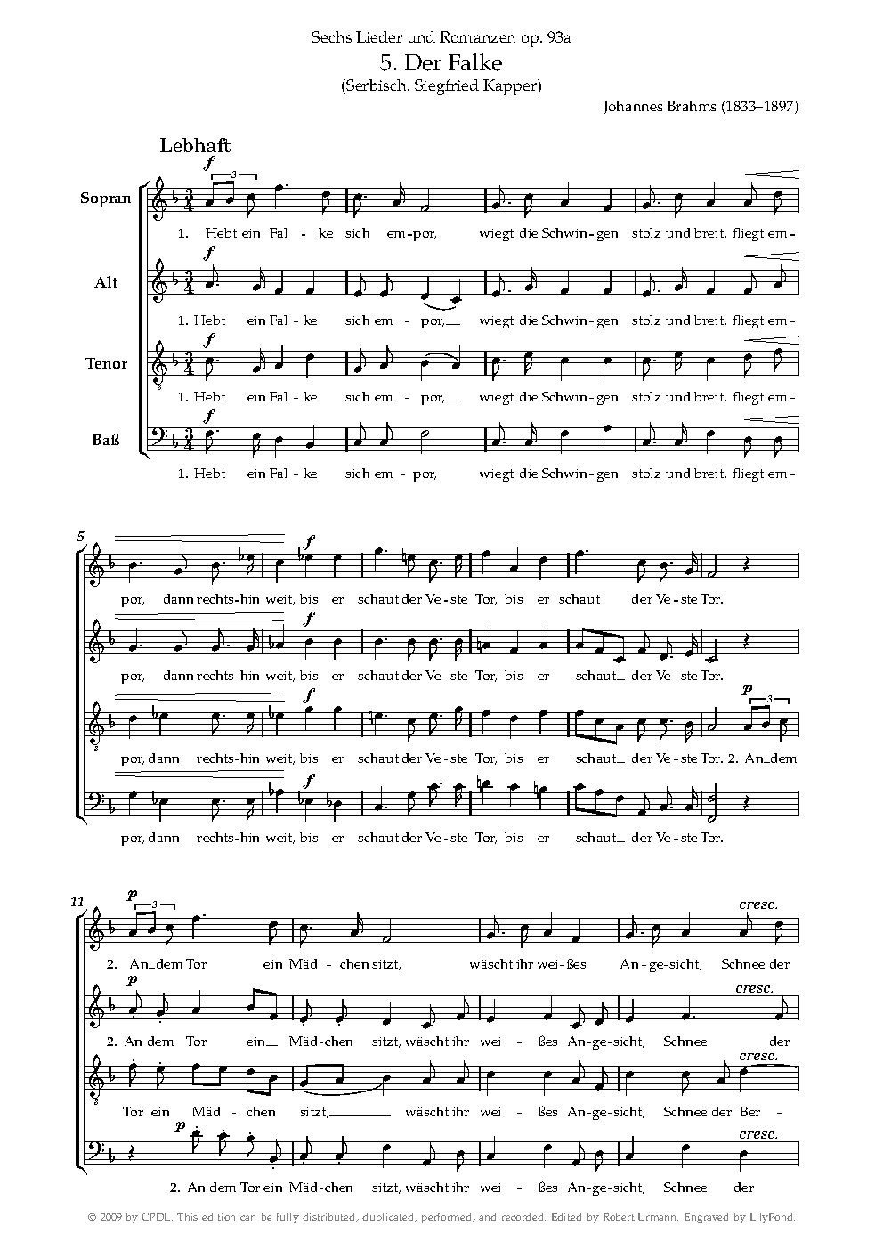 Der Falke, Op. 93a, No. 5