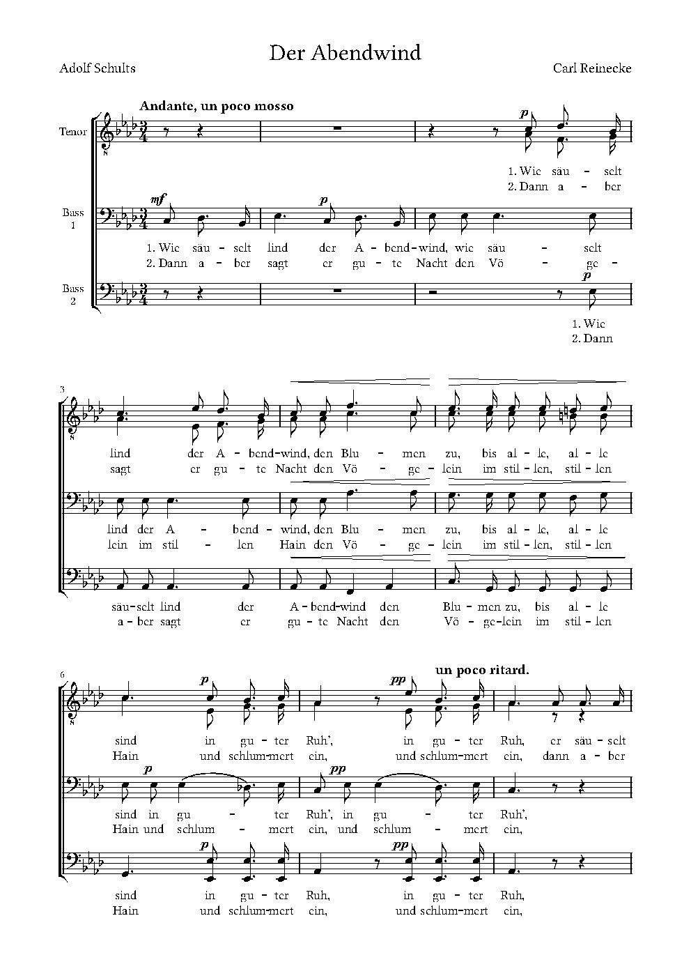 Der Abendwind - Choir Script PDF Thumbnail