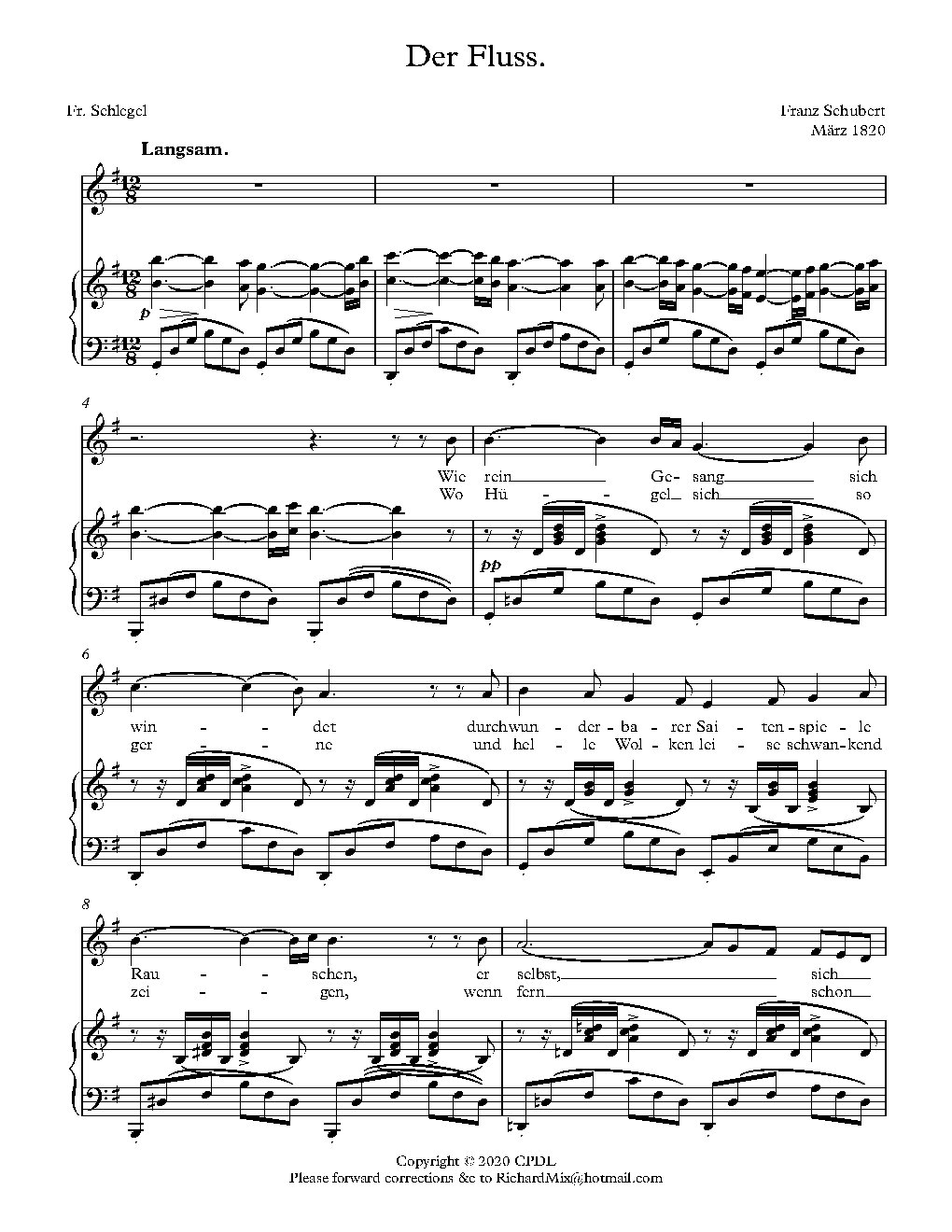 Der Fluß, D 693 - Choir Script PDF Thumbnail