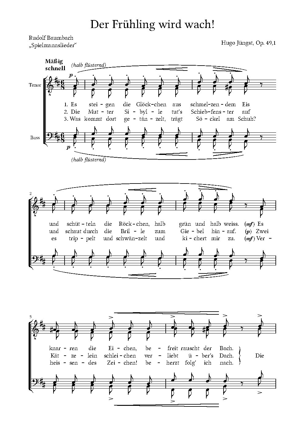 Der Frühling wird wach!, Op. 49,1