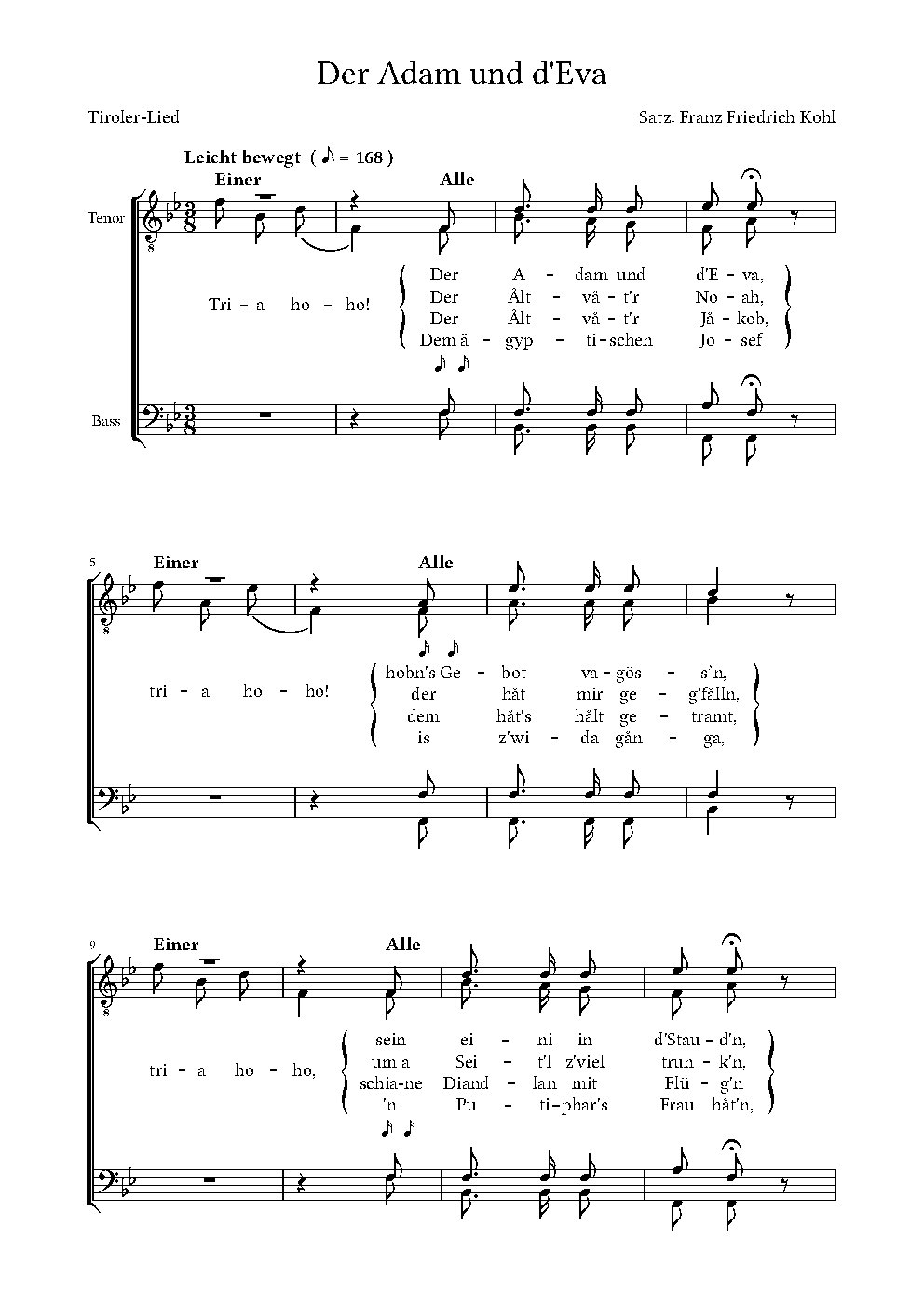 Der Adam und d'Eva - Choir Script PDF Thumbnail