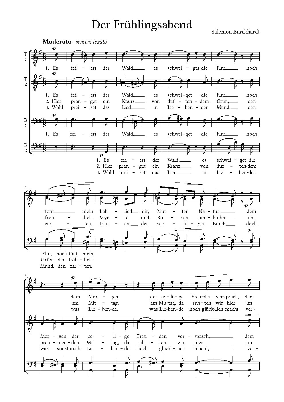 Der Frühlingsabend - Choir Script PDF Thumbnail