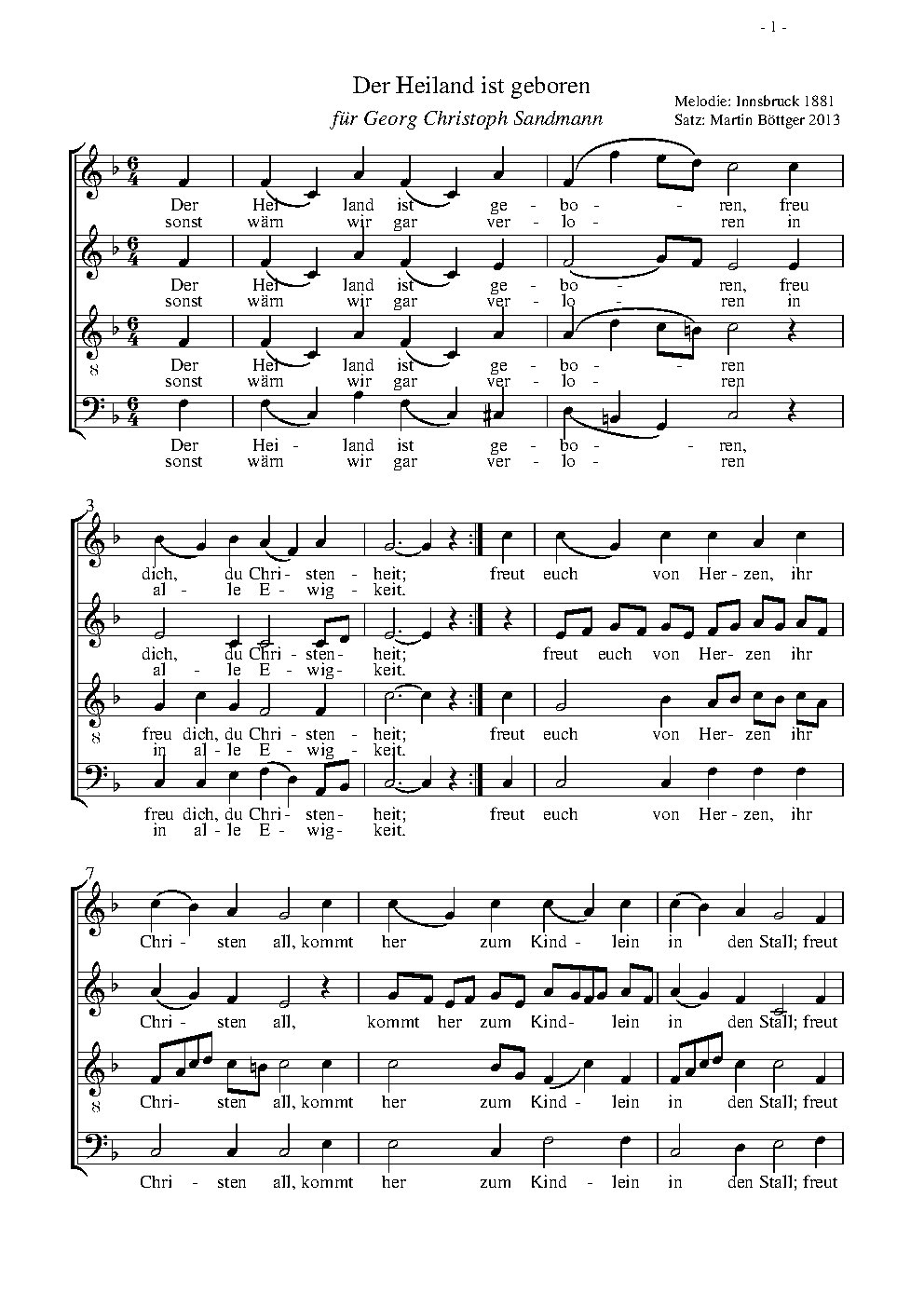 Der Heiland ist geboren - Choir Script PDF Thumbnail