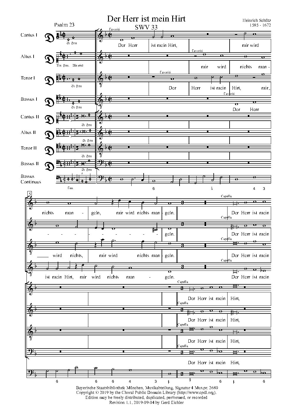 Der Herr ist mein Hirt (Psalm 23), SWV 33