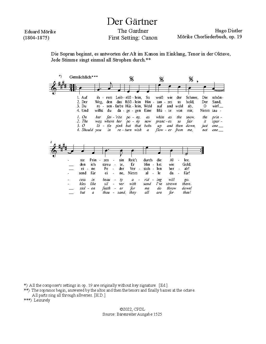 Der Gärtner (1. Fassung)