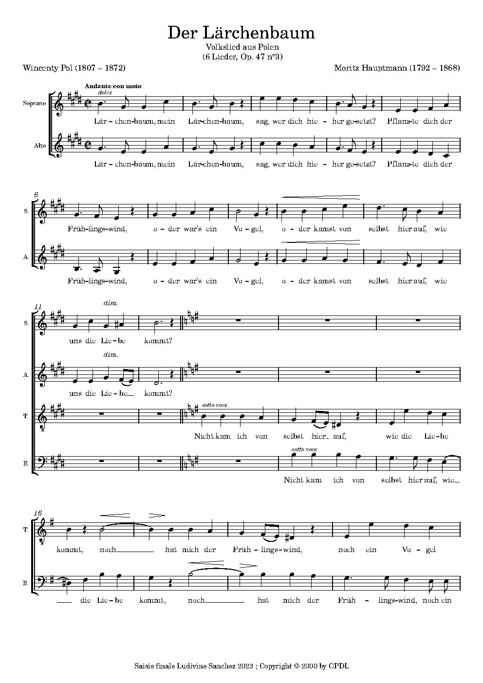 Der Lärchenbaum - Choir Script PDF Thumbnail