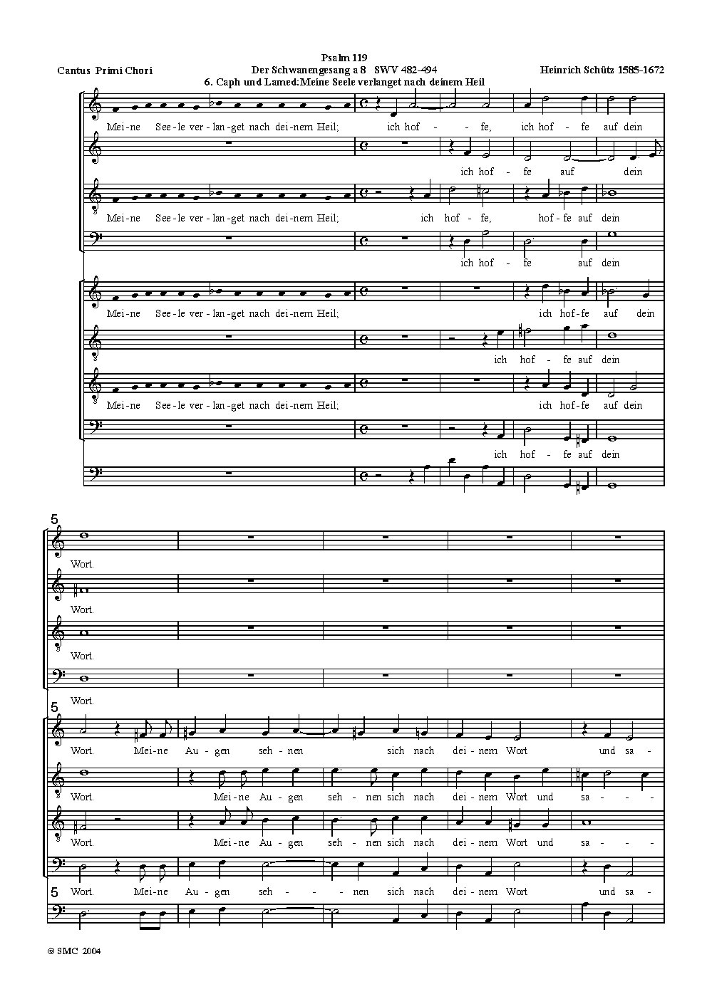 Der Schwanengesang: No. 6, SWV 487 - Choir Script PDF Thumbnail