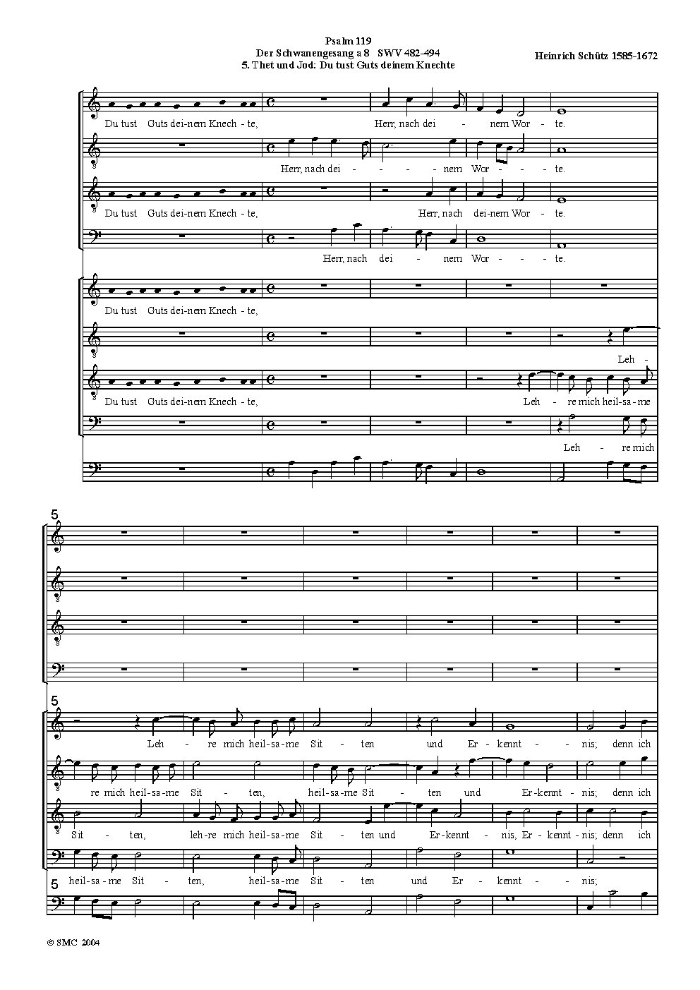 Der Schwanengesang: No. 5, SWV 486 - Choir Script PDF Thumbnail