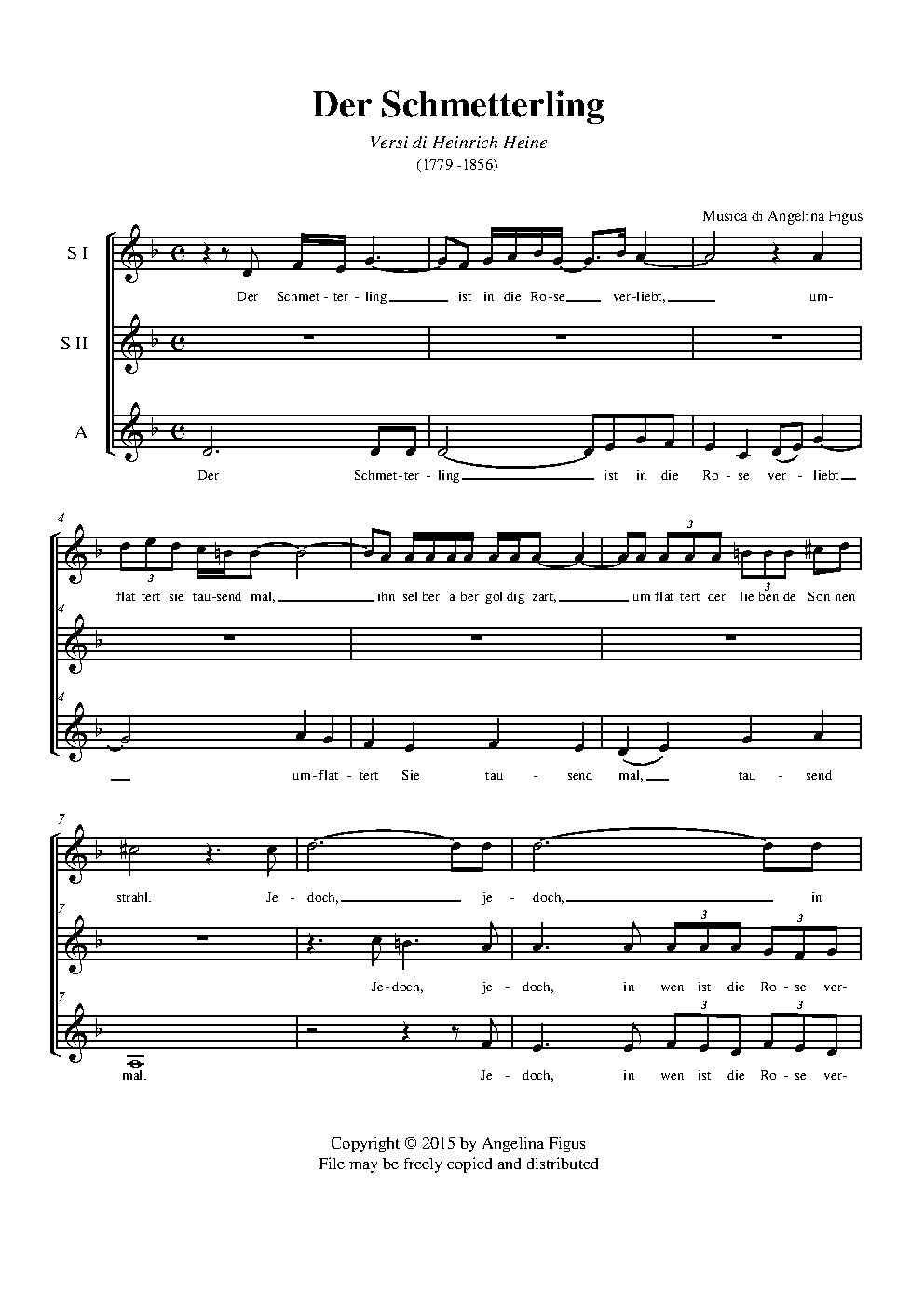 Der Schmetterling - Choir Script PDF Thumbnail