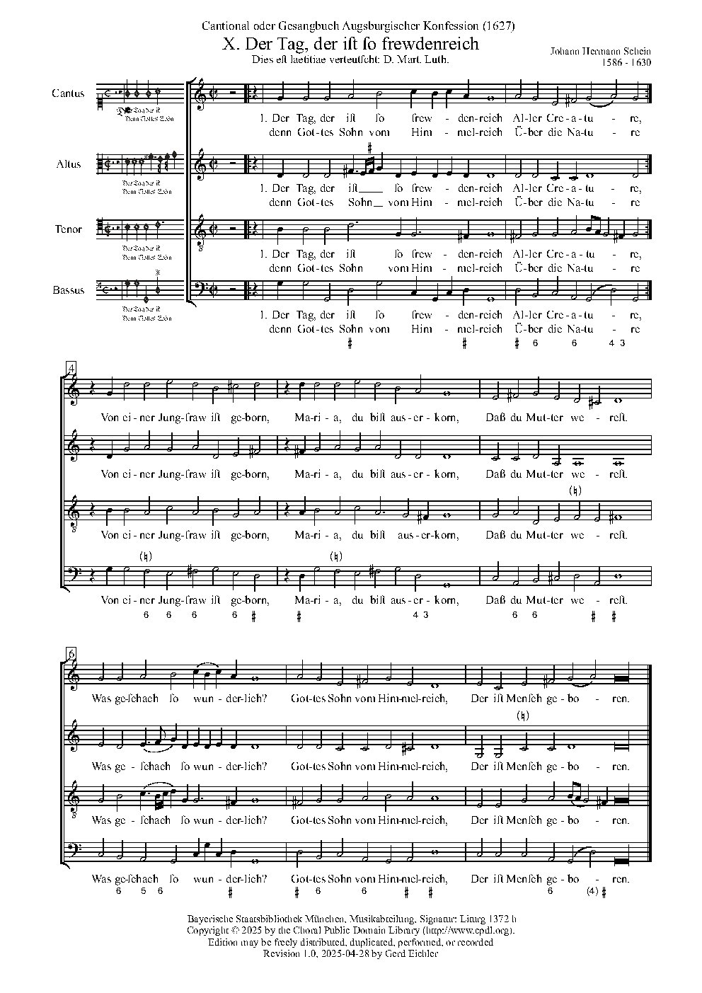 Der Tag, der ist so freudenreich - Choir Script PDF Thumbnail