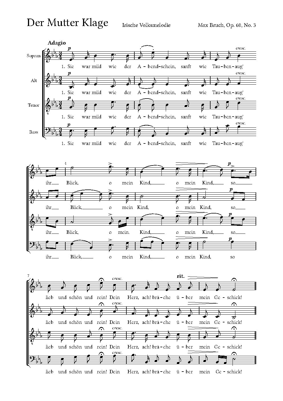 Der Mutter Klage, Opus 60, Nr. 3
