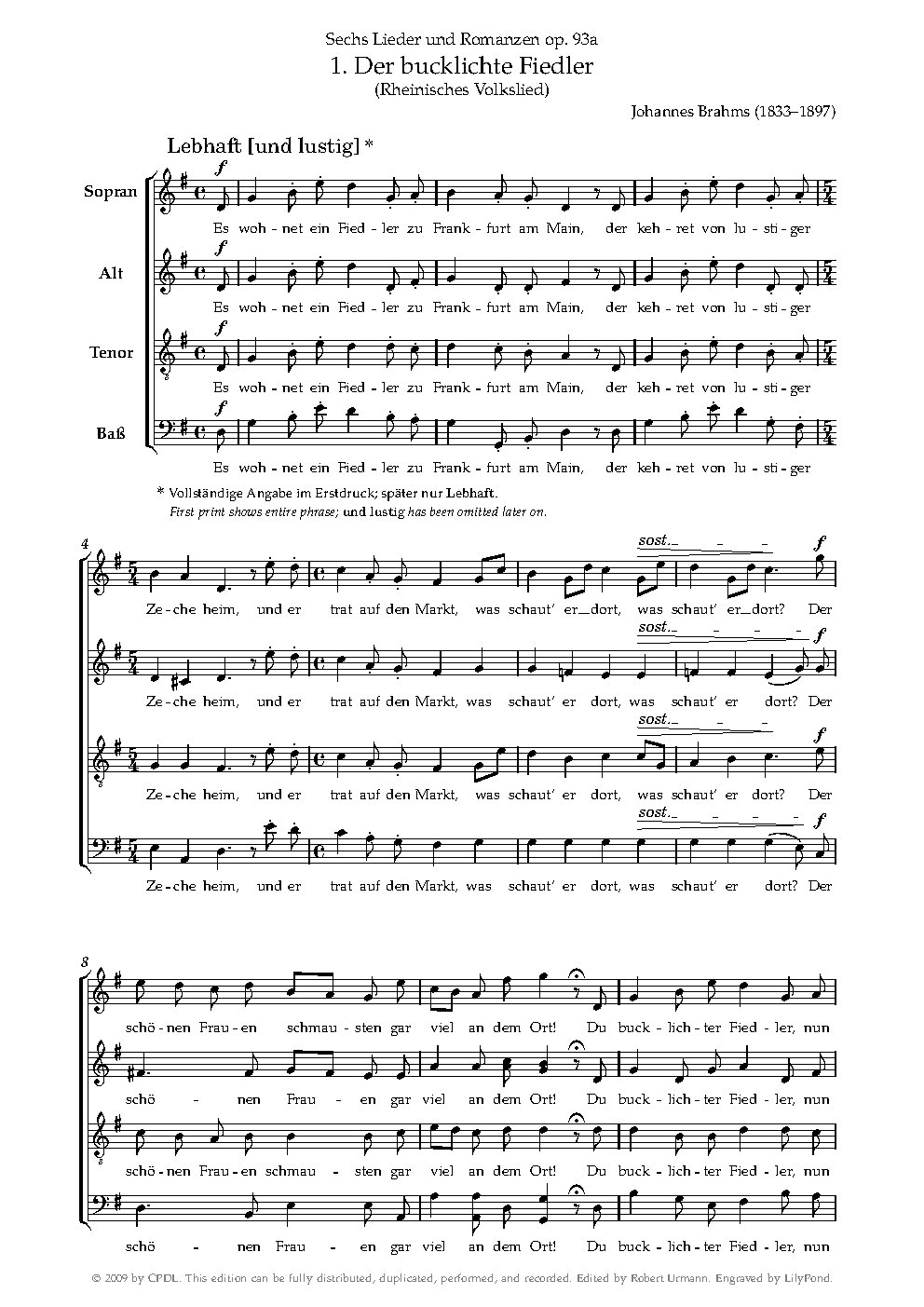 Der bucklichte Fiedler, Op. 93a, No. 1