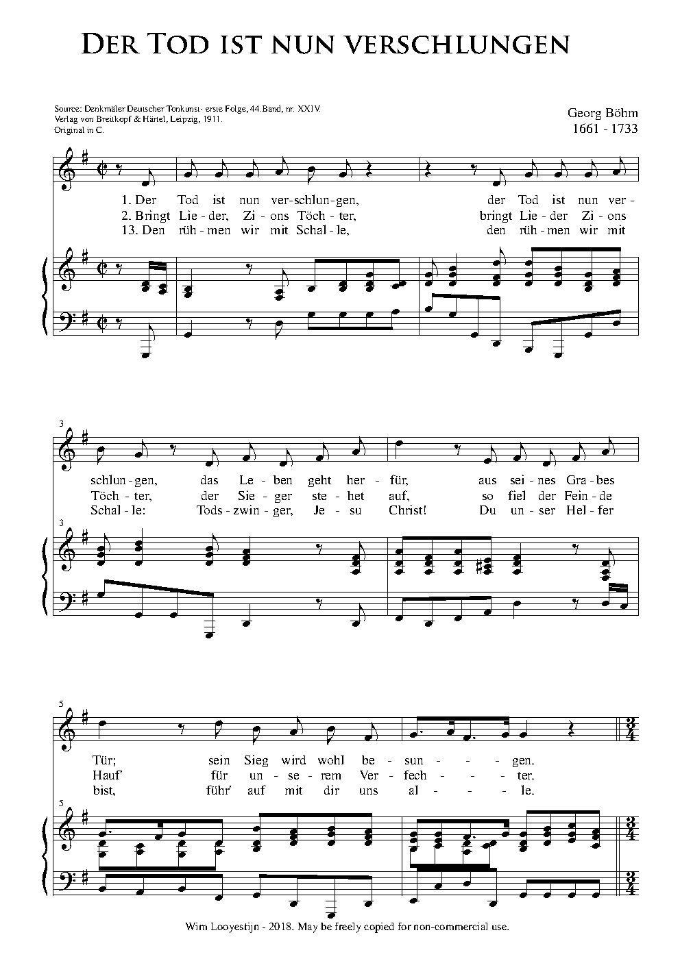 Der Tod ist nun verschlungen - Choir Script PDF Thumbnail