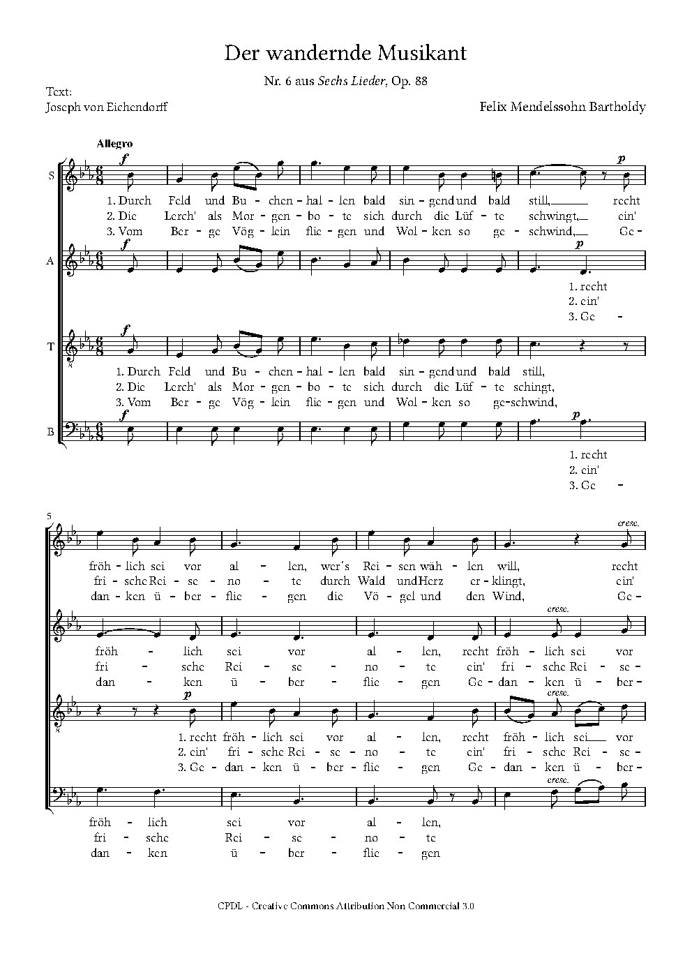 Der wandernde Musikant, Op. 88, No. 6