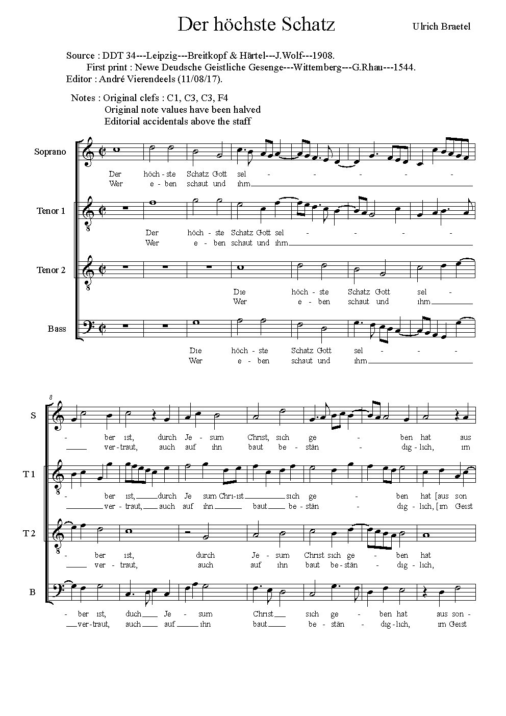 Der höchste Schatz - Choir Script PDF Thumbnail