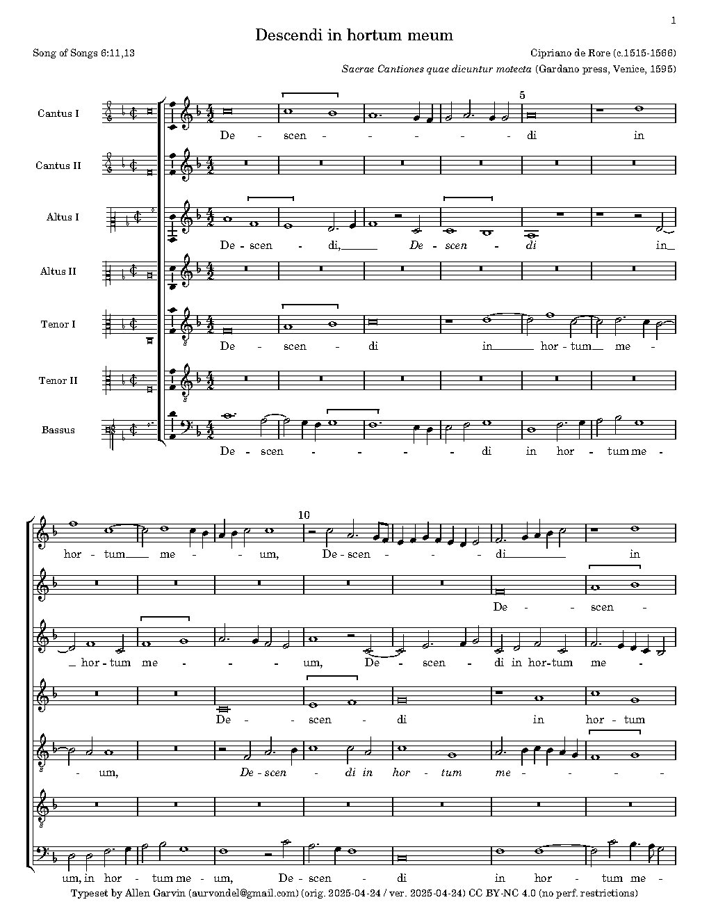 Descendi in hortum meum - Choir Script PDF Thumbnail