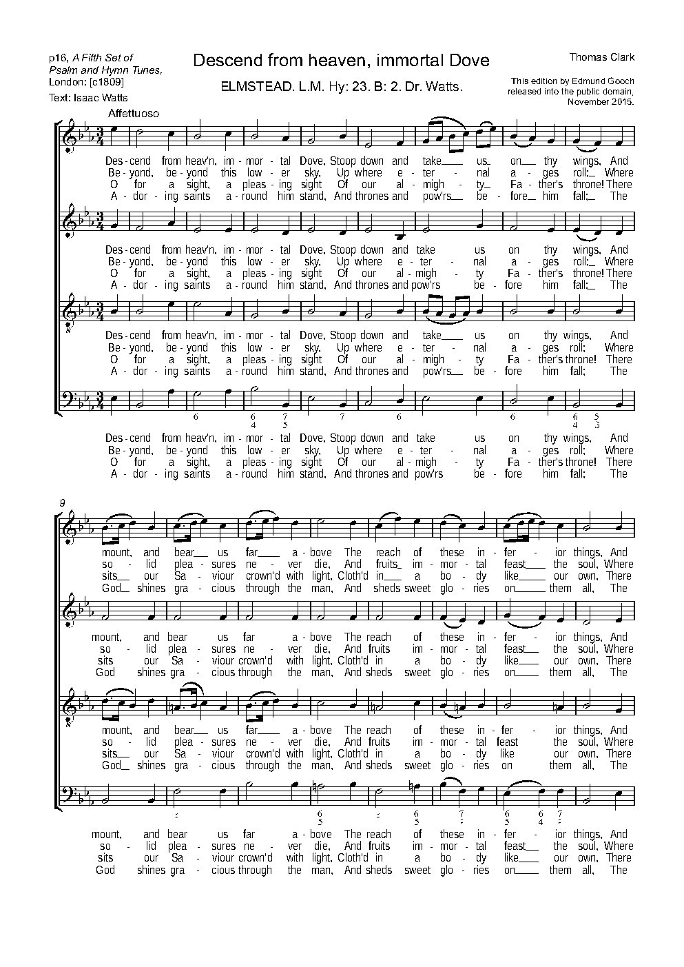 Descend from heaven, immortal Dove - Choir Script PDF Thumbnail