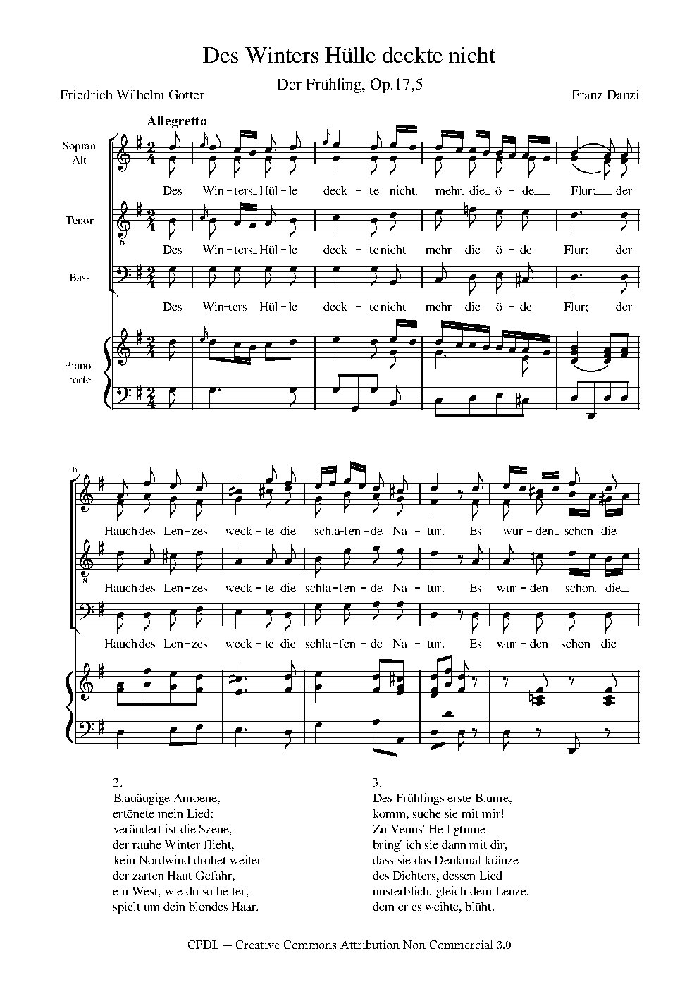 Des Winters Hülle deckte nicht, Op.17,5 - Choir Script PDF Thumbnail