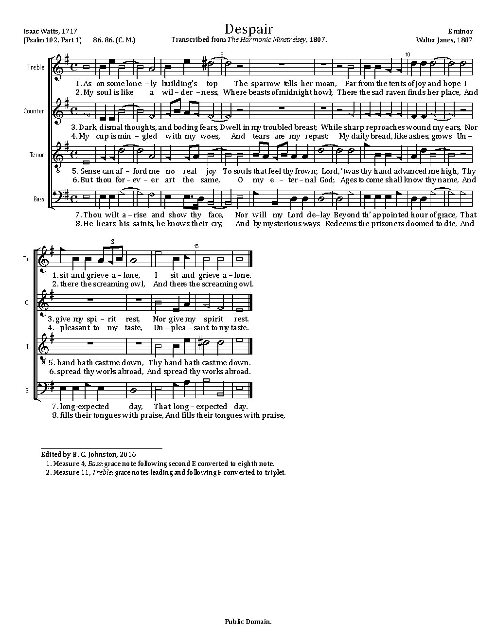 Despair - Choir Script PDF Thumbnail