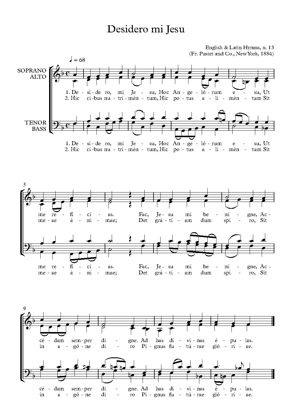 Desidero mi Jesu