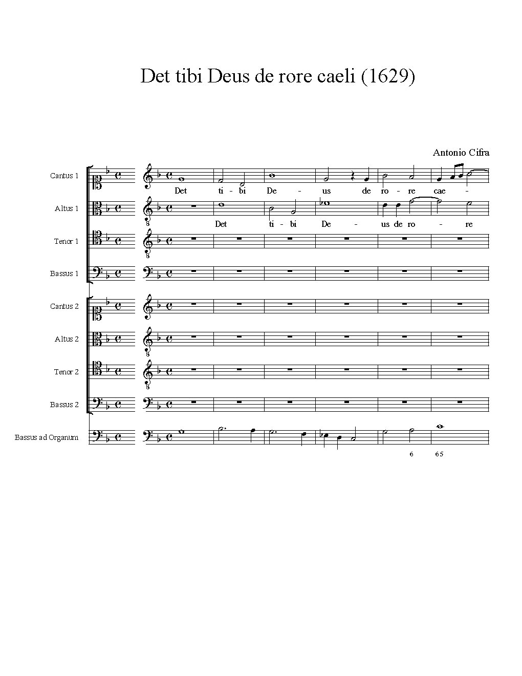 Det tibi Deus de rore caeli (1629)