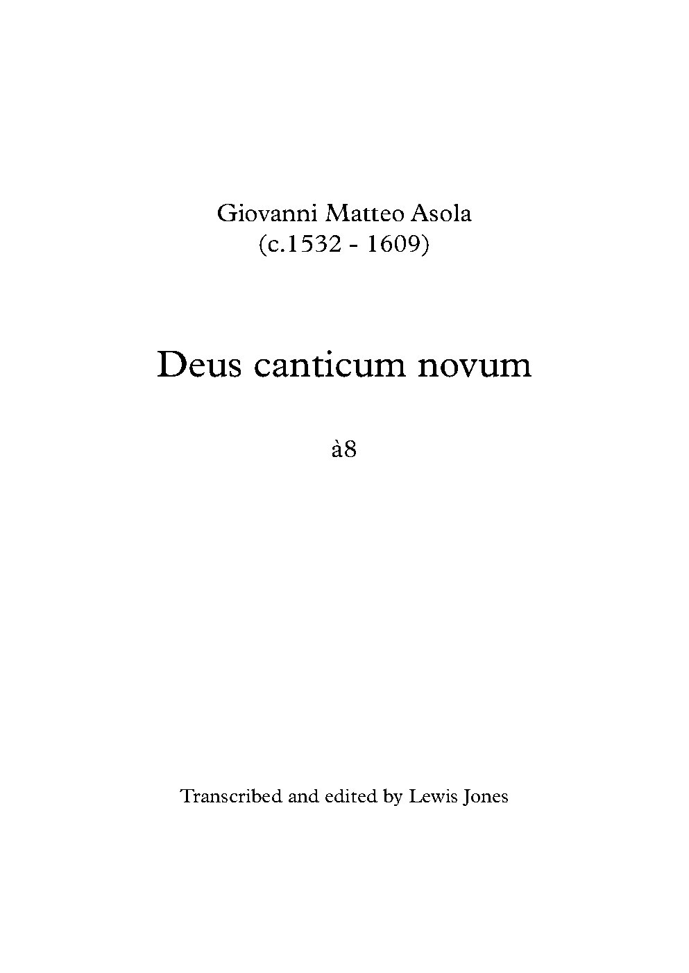 Deus canticum novum a 8 - Choir Script PDF Thumbnail