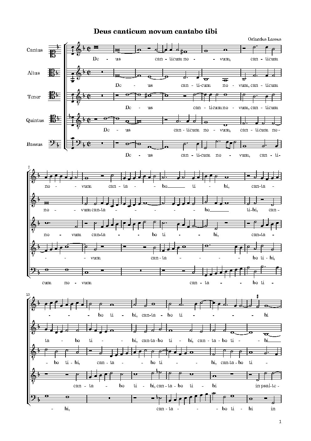 Deus canticum novum cantabo tibi - Choir Script PDF Thumbnail