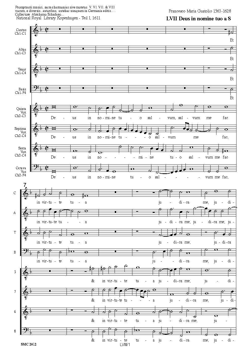 Deus in nomine tuo a 8 - Choir Script PDF Thumbnail