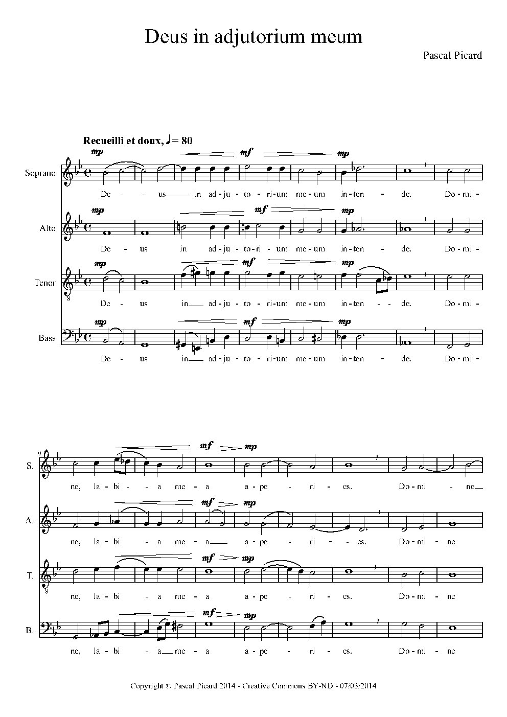 Deus in adjutorium - Choir Script PDF Thumbnail