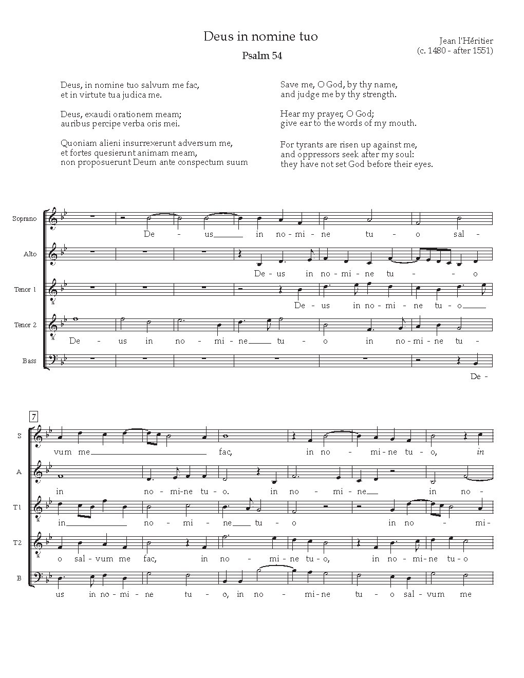 Deus in Nomine Tuo - Choir Script PDF Thumbnail