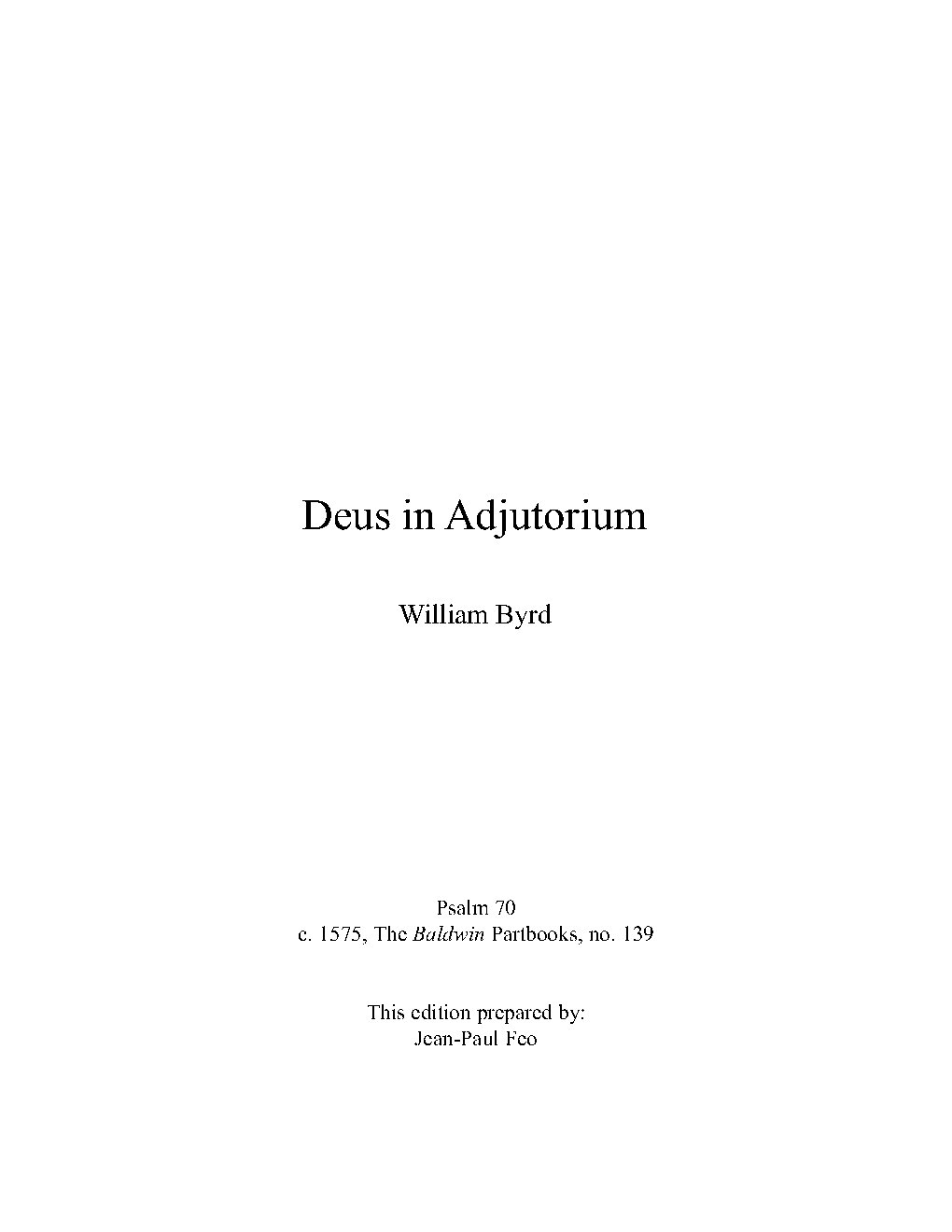 Deus in adjutorium