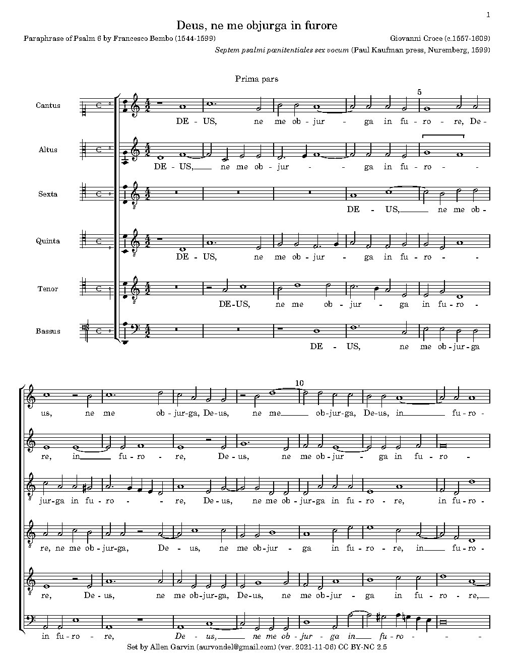 Deus ne me objurga (Psalm 6)
