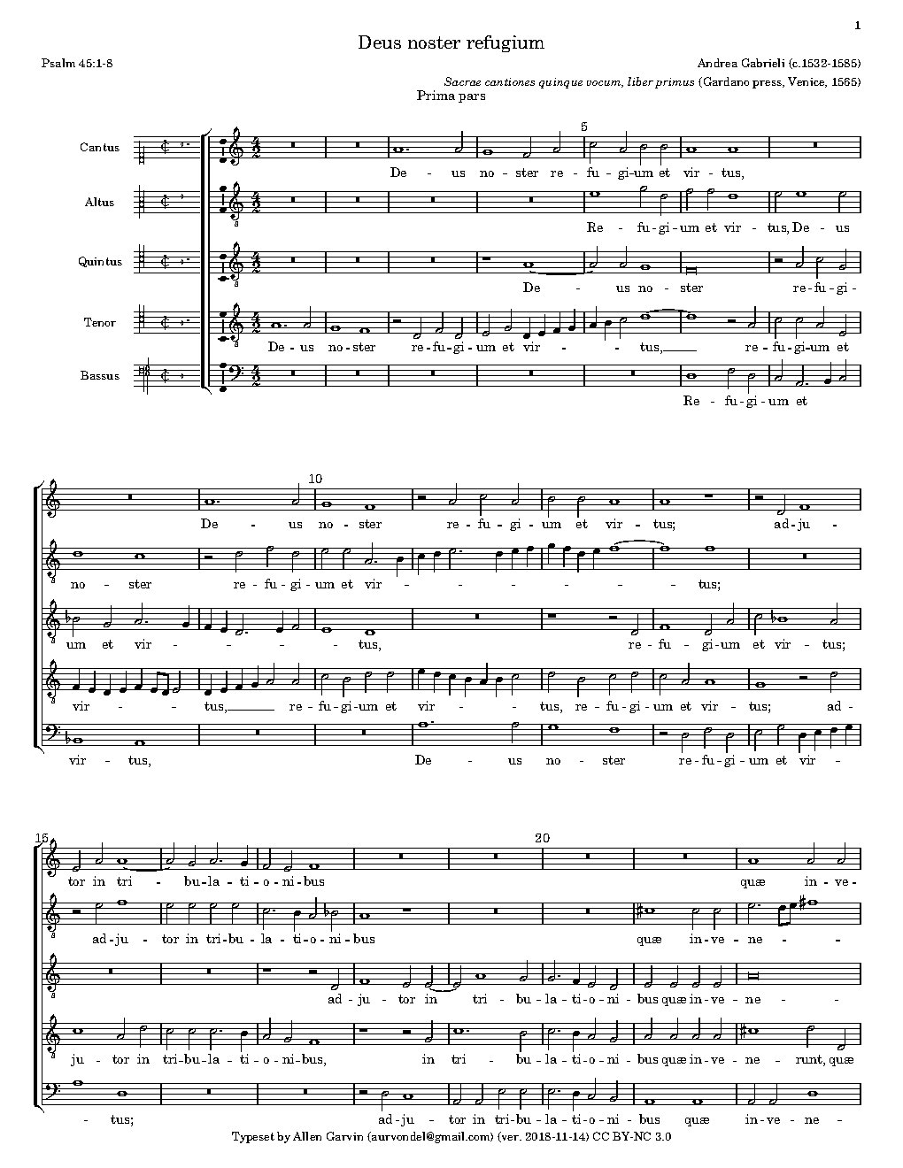 Deus noster refugium - Choir Script PDF Thumbnail