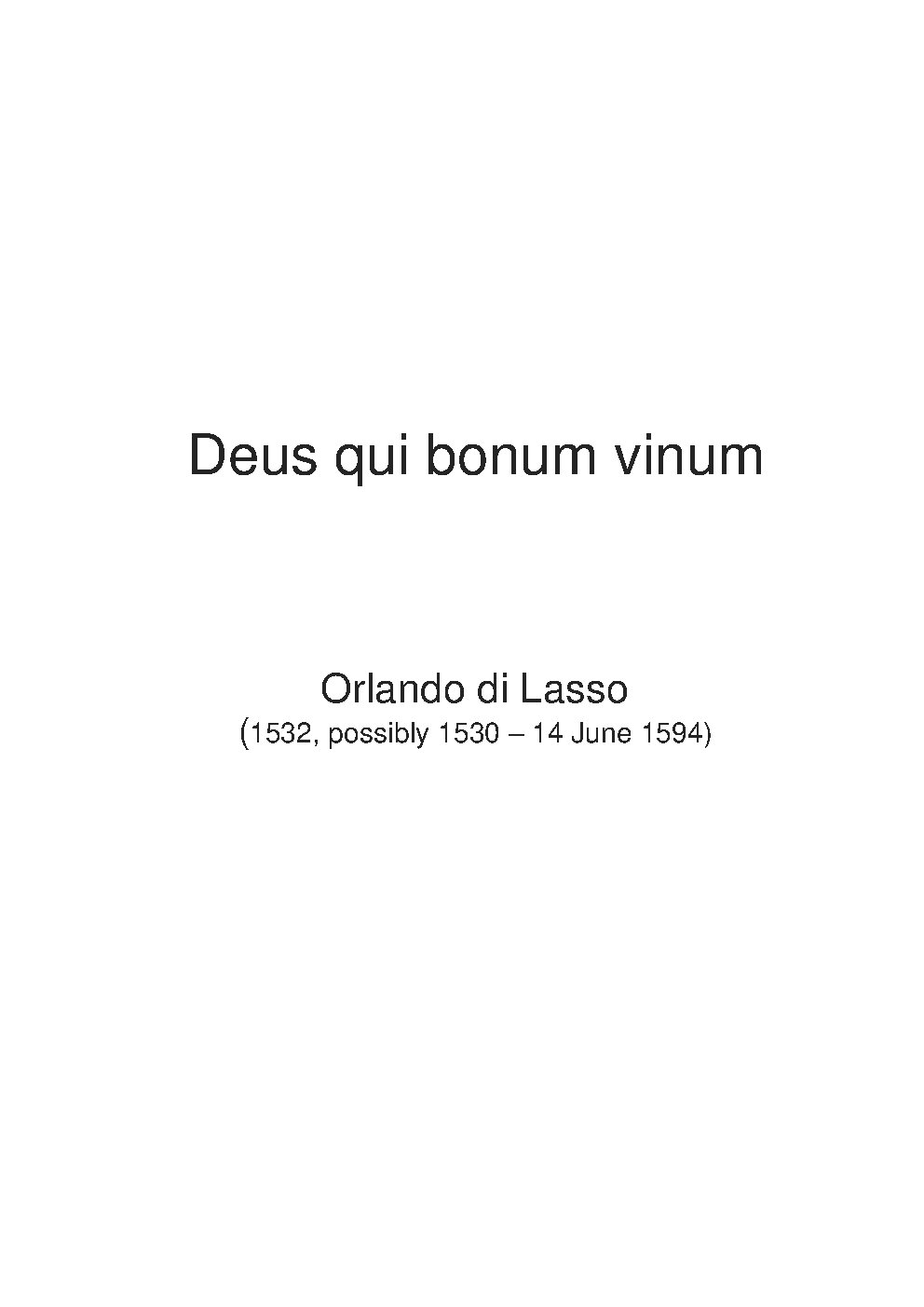 Deus qui bonum vinum