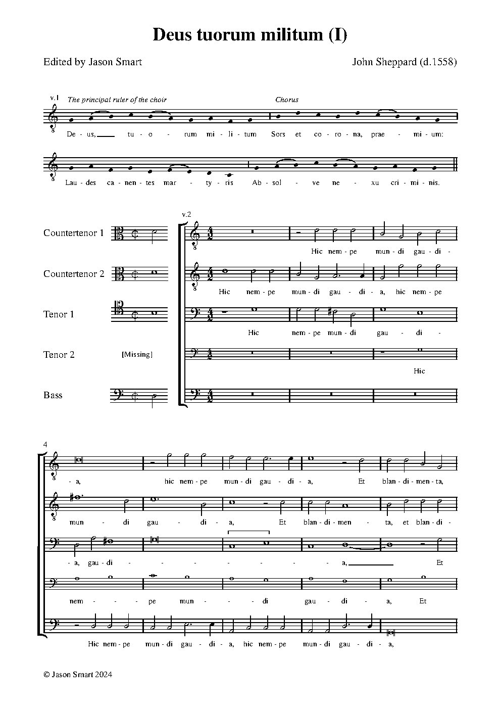 Deus tuorum militum (1st setting) - Choir Script PDF Thumbnail