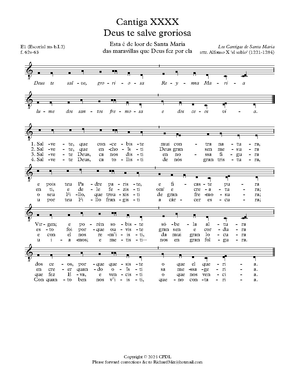Deus te salve groriosa - Choir Script PDF Thumbnail