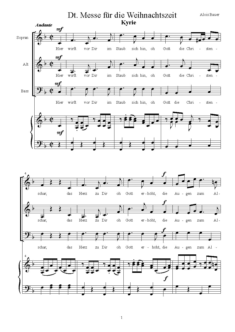 Deutsche Messe für die Weihnachtszeit - Choir Script PDF Thumbnail