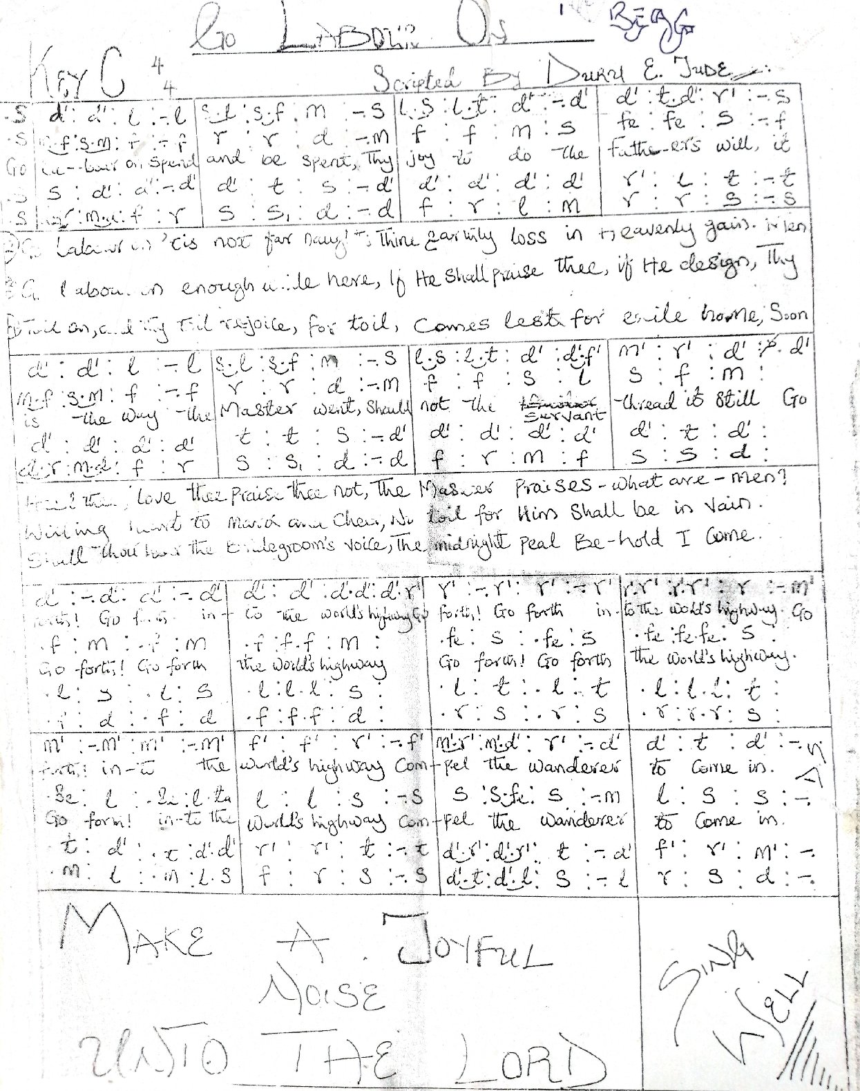 Go Labour On - Download Choir Script PDF