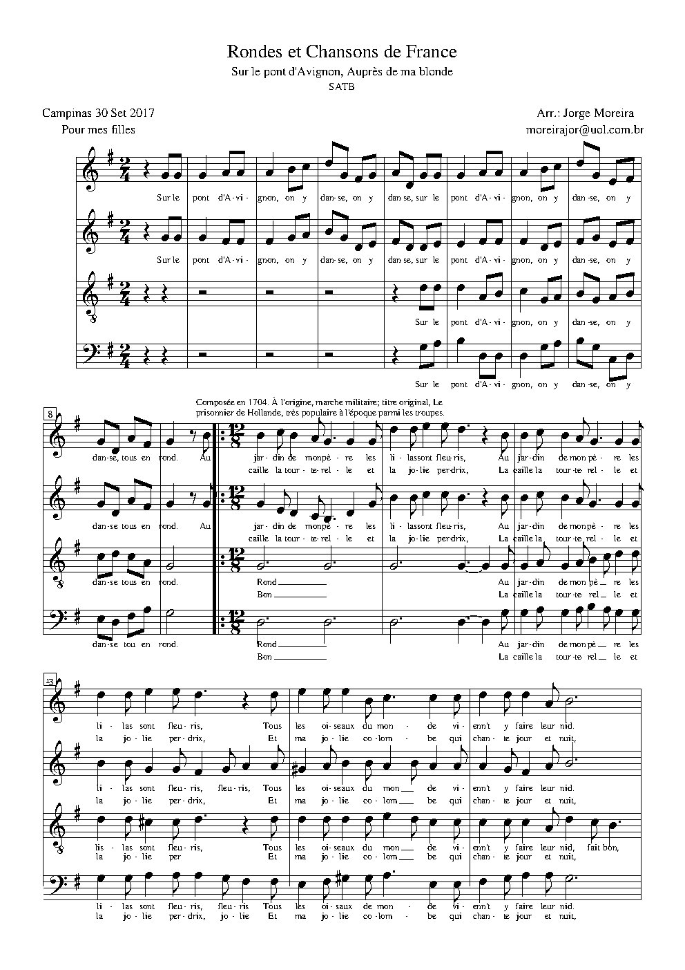 Deux chansons enfantines de France