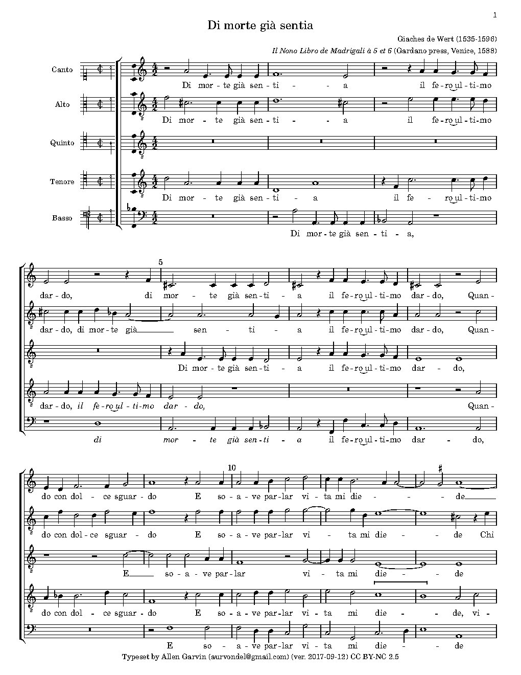Di morte già sentia - Choir Script PDF Thumbnail