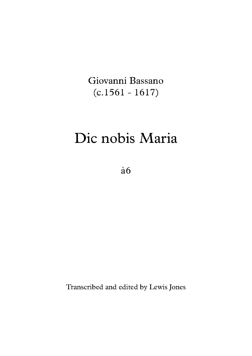 Dic nobis Maria - Choir Script PDF Thumbnail